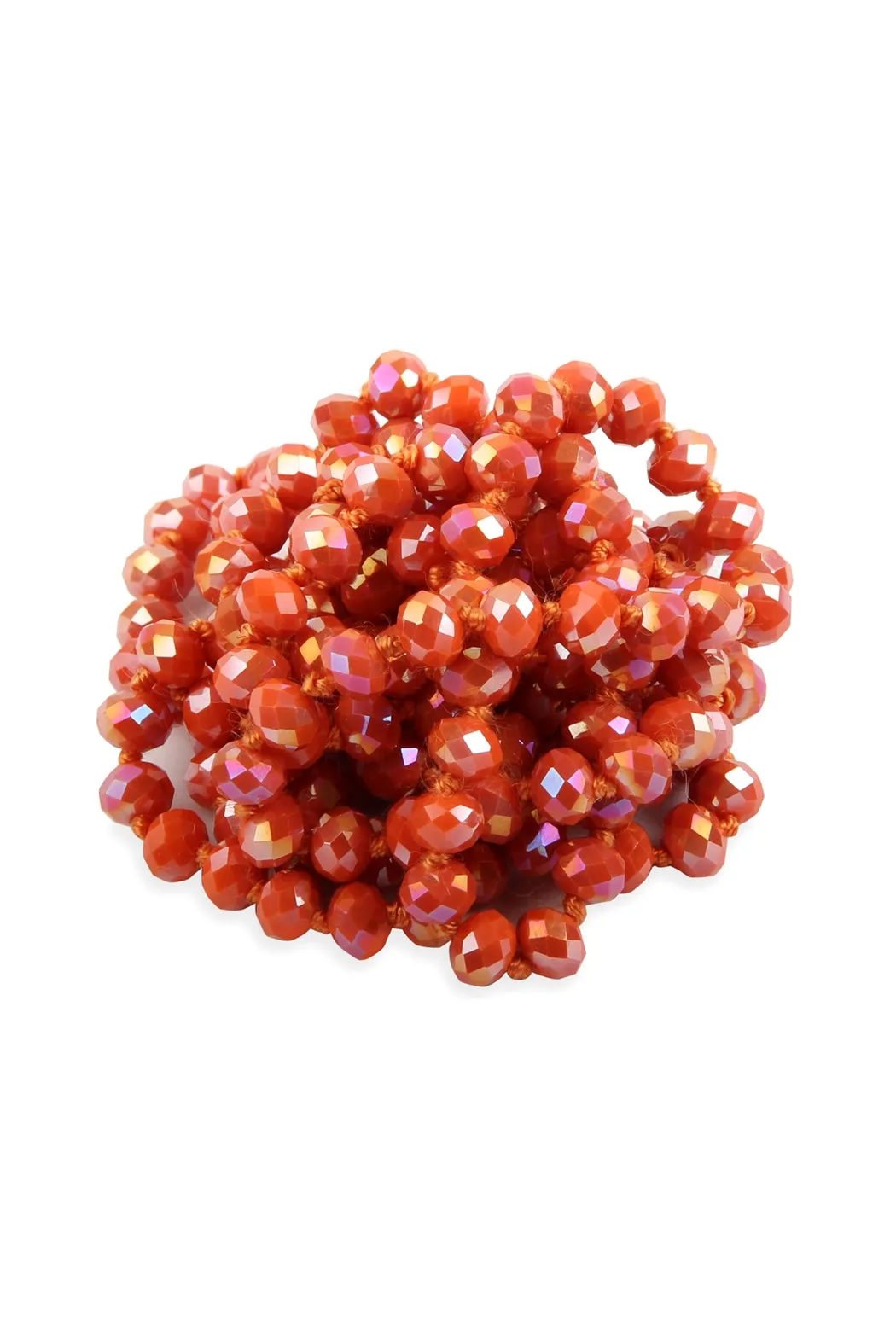 Orange Longline Hand Knotted Necklace - Pack of 6