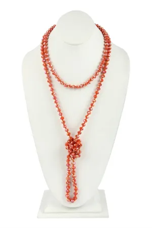 Orange Longline Hand Knotted Necklace - Pack of 6