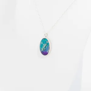 Oval Resin Pendant Memorial Necklace | Cremation Jewelry | Stellar
