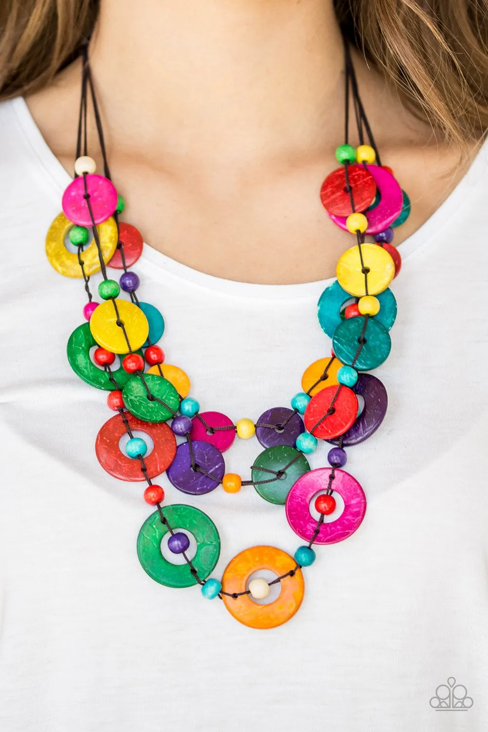 Paparazzi - Catalina Coastin - Multi Wood Necklace