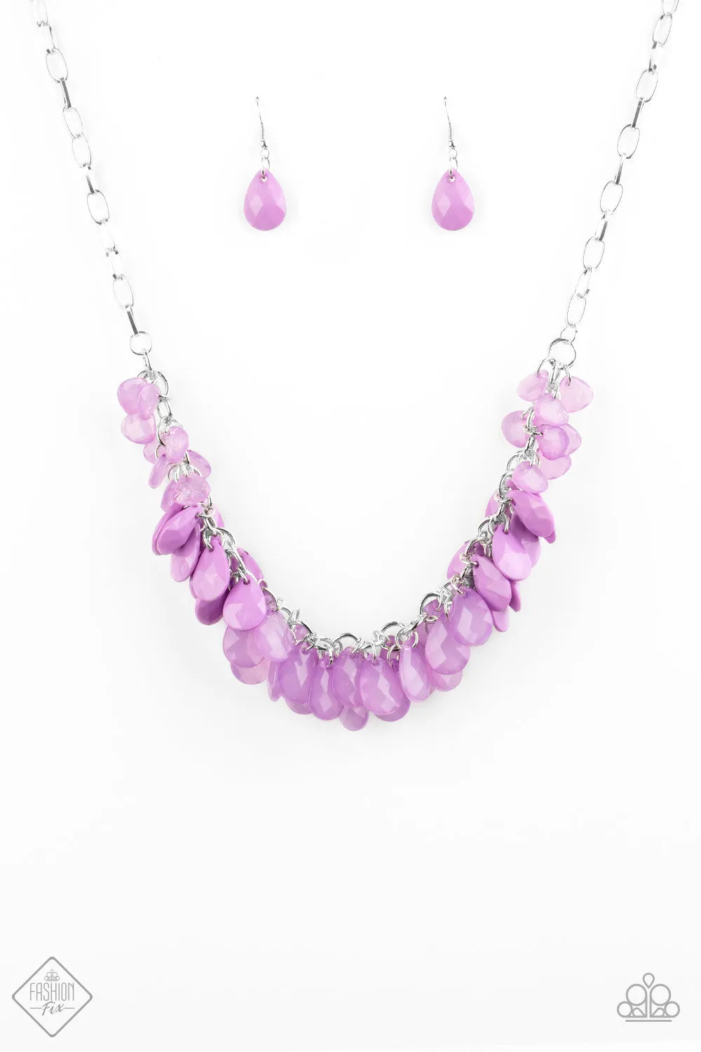 Paparazzi - Colorfully Clustered - Purple Necklace