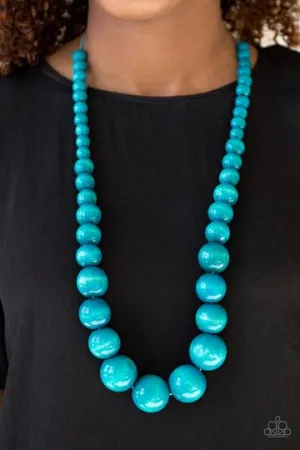 Paparazzi - Effortlessly Everglades - Blue Wood Necklace