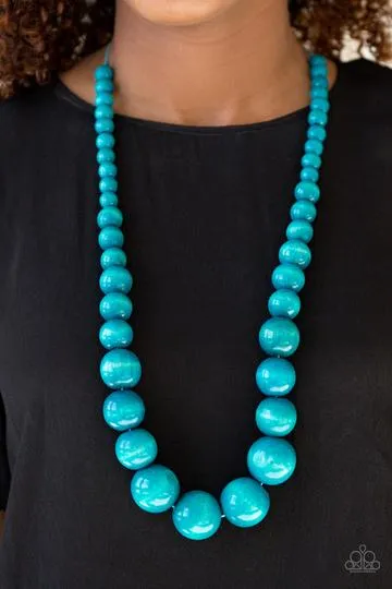 Paparazzi - Effortlessly Everglades - Blue Wood Necklace