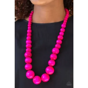 Paparazzi Effortlessly Everglades - Pink Wooden Necklace