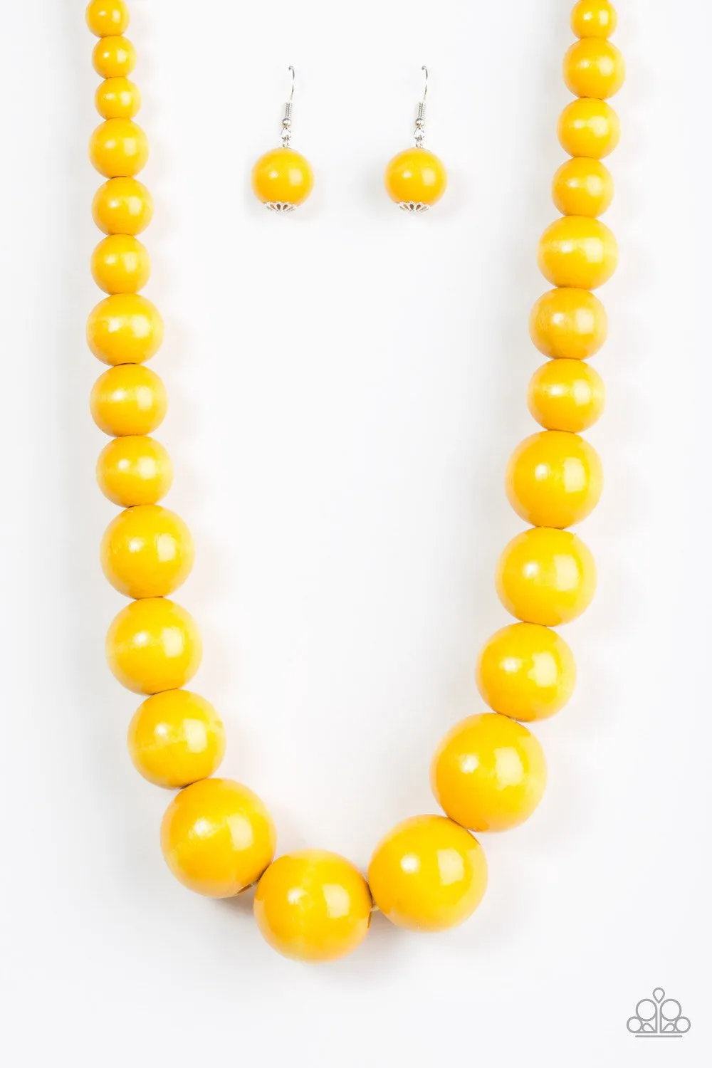 Paparazzi - Effortlessly Everglades - White Wood Necklace