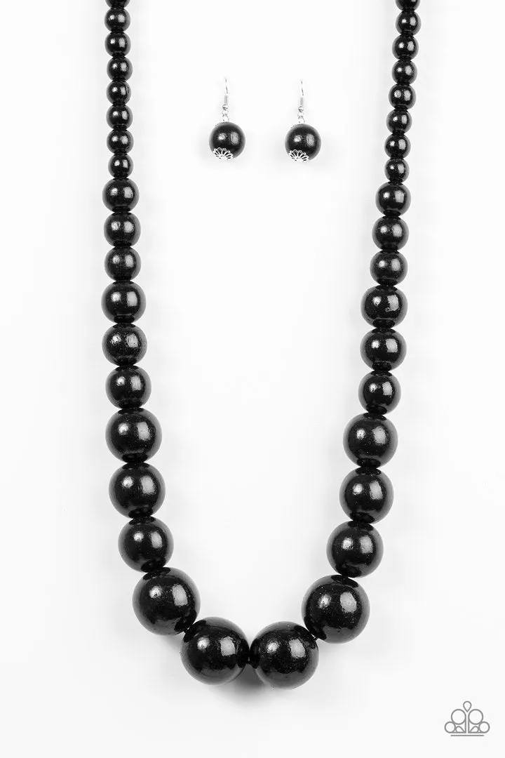 Paparazzi - Effortlessly Everglades - White Wood Necklace