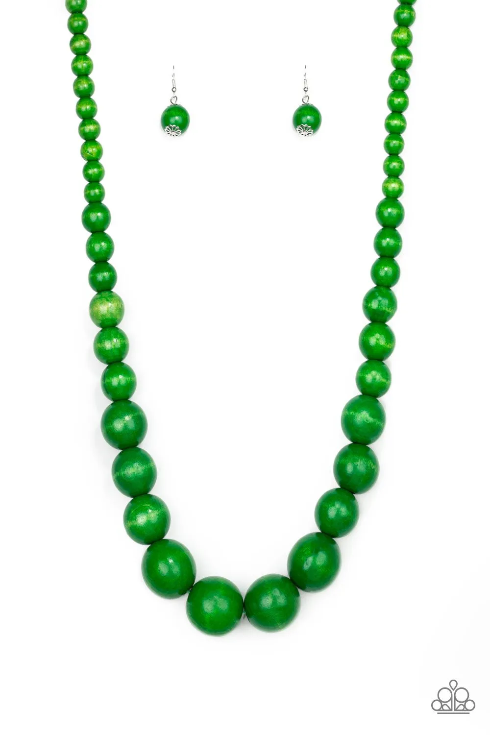 Paparazzi - Effortlessly Everglades - White Wood Necklace