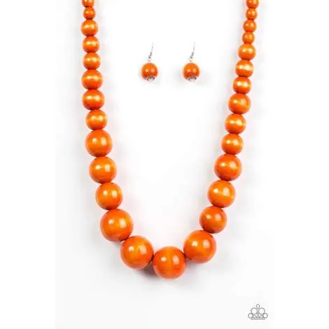 Paparazzi - Effortlessly Everglades - White Wood Necklace