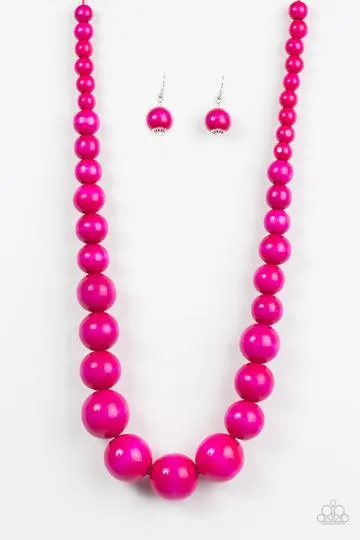 Paparazzi - Effortlessly Everglades - White Wood Necklace