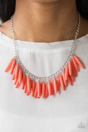 Paparazzi - Full Of Flavor - Orange Necklace