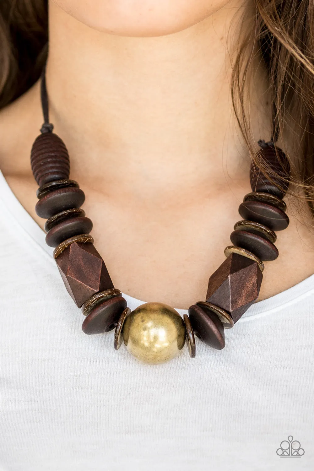 Paparazzi -   Grand Turks Getaway - Brass Necklace
