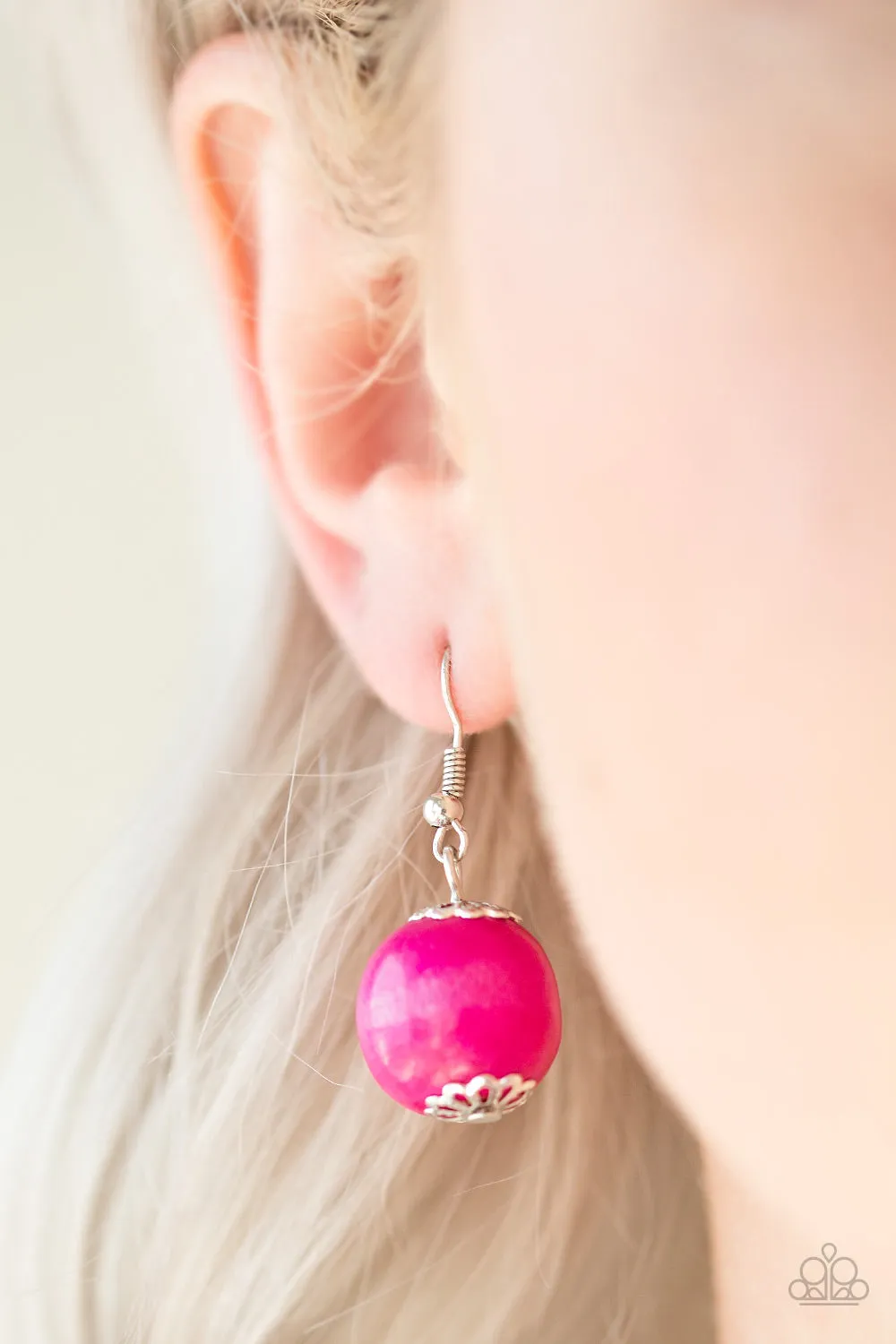 Paparazzi - Oh My Miami - Pink Wood Necklace