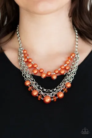 Paparazzi - Rockin Rockette - Orange Necklace