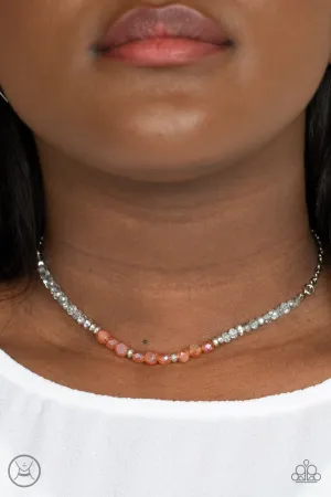 Paparazzi Space Odyssey - Orange Choker Necklace
