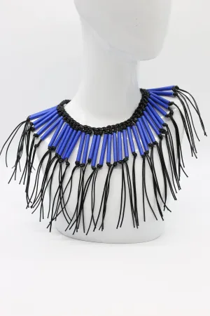 Paper Straw Tribal Fringe Short Necklaces