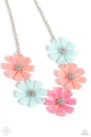 Pastel Promenade - Multi - Acrylic Flower Paparazzi Short Necklace - March 2024 Glimpses of Malibu