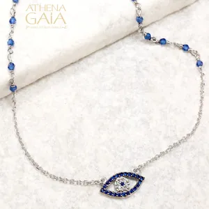 Pave Mati Evil Eye Beaded Necklace