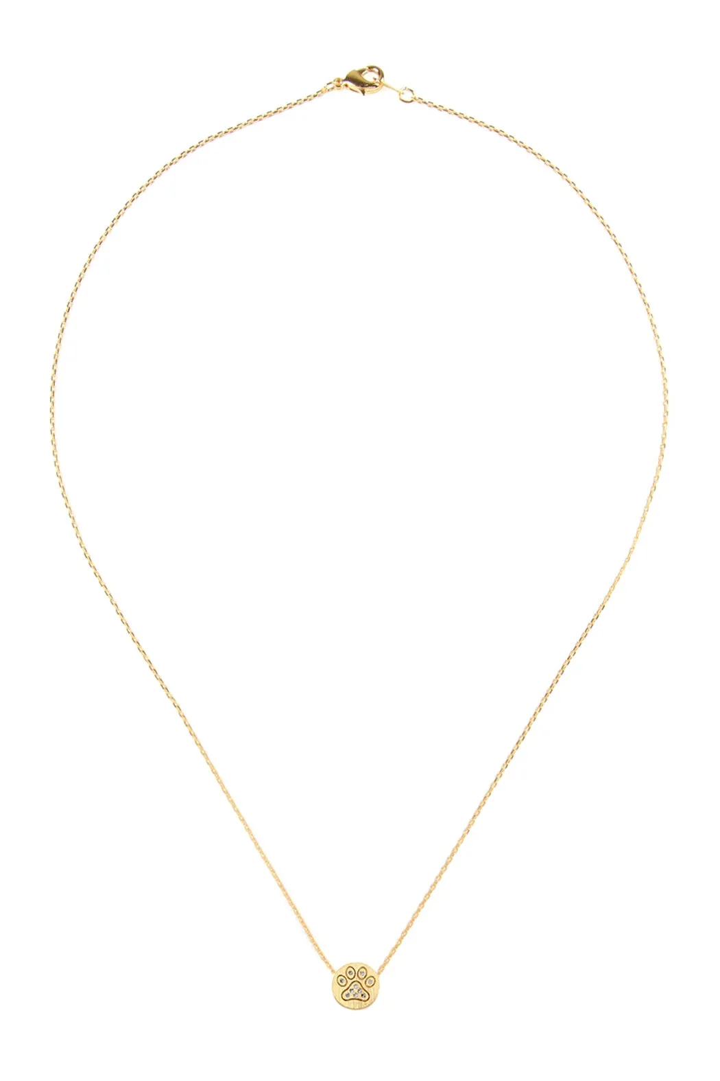 Paw Crystal Pave Pendant Necklace Gold - Pack of 6