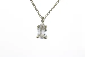 Pear Quartz Necklace in Silver