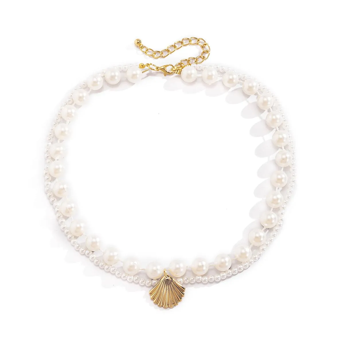 Pearl & 18K Gold-Plated Shell Layered Necklace