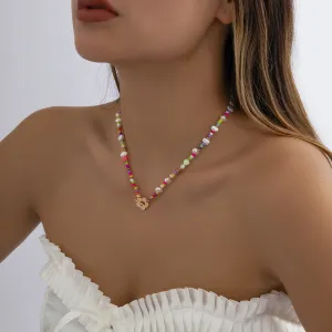 Pearl & Howlite 18K Gold-Plated Floral Beaded Toggle Necklace