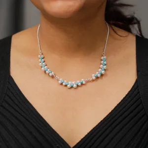 Pearls and Turqoise Beaded Pendants Necklace