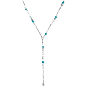 Pebble Turquoise And Pearl Convertible Y  Necklace