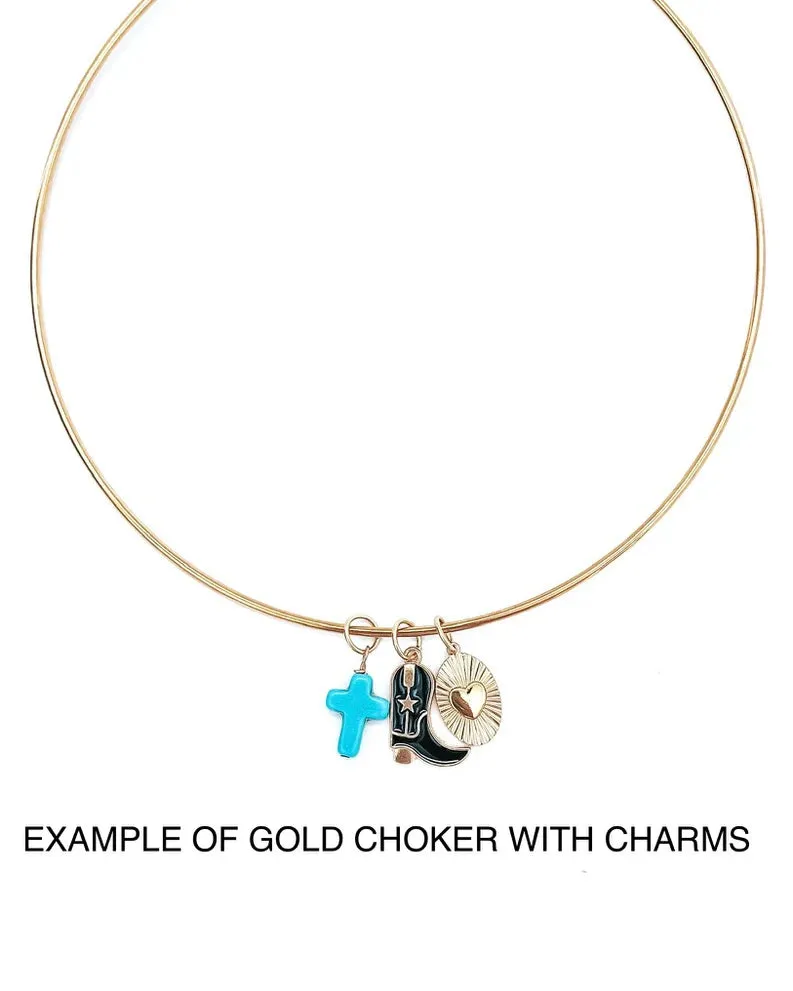 Perri Custom Charm Hardwire Choker Necklace || Choose Color