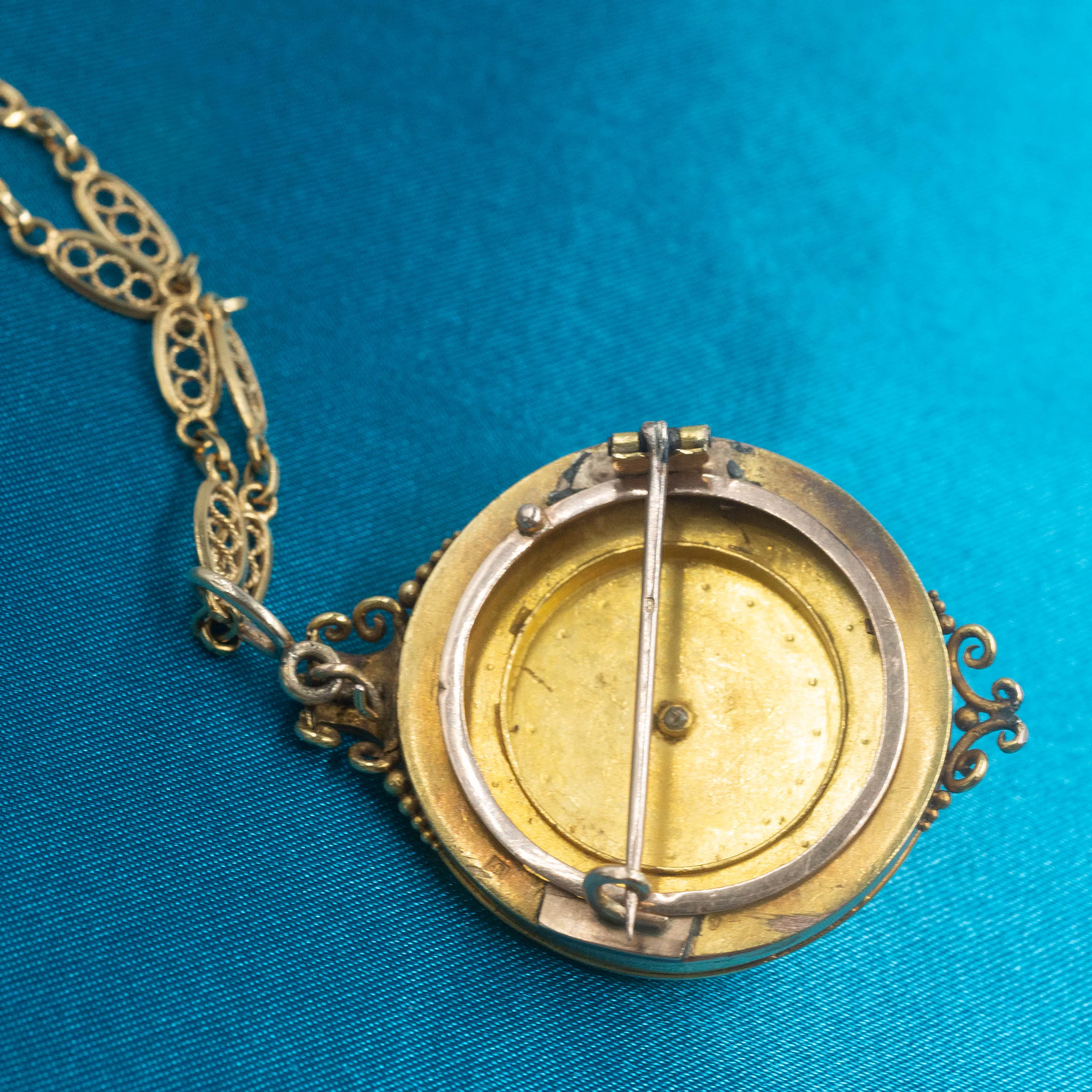Persian Turquoise Locket Pendant Brooch c1870