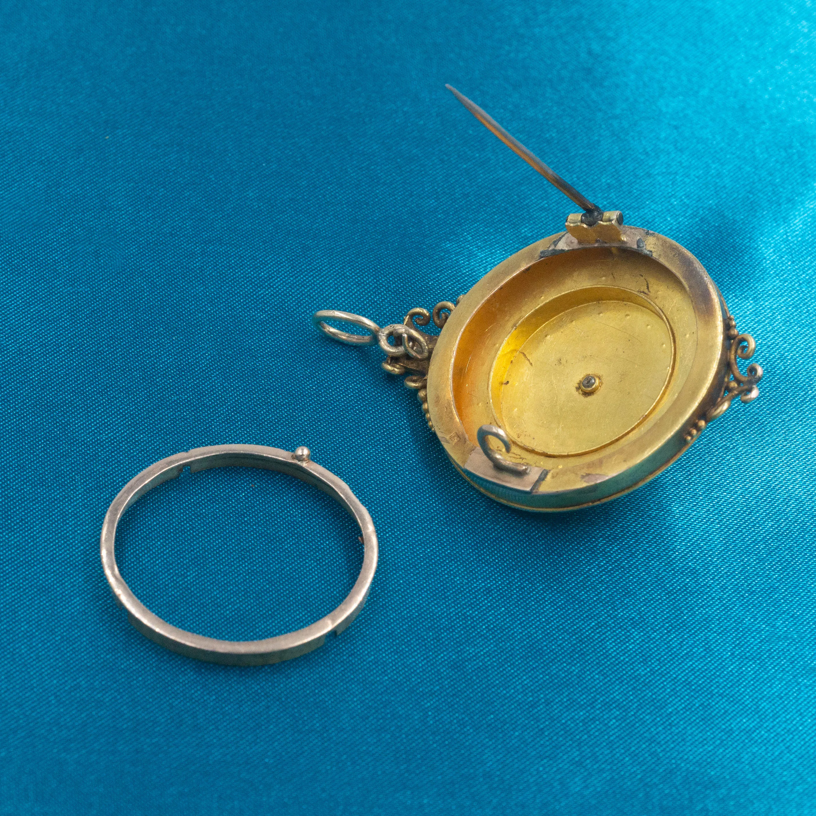 Persian Turquoise Locket Pendant Brooch c1870