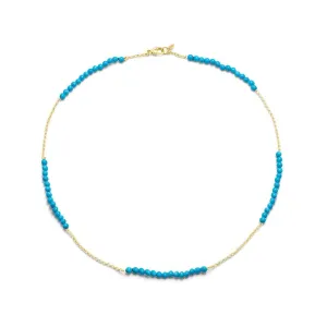 Petite Bead Station Chain in Turquoise