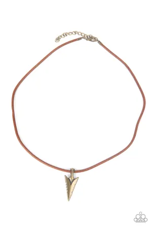 Pharaoh's Arrow Brass Paparazzi Necklace