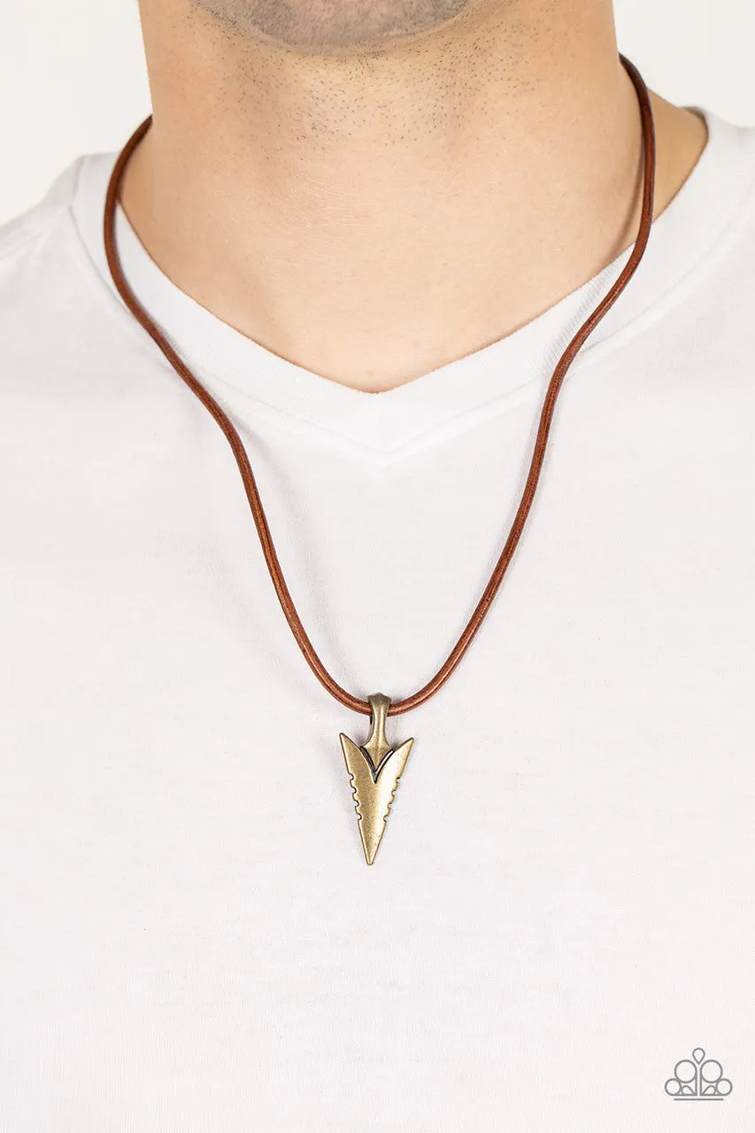 Pharaoh's Arrow Brass Paparazzi Necklace