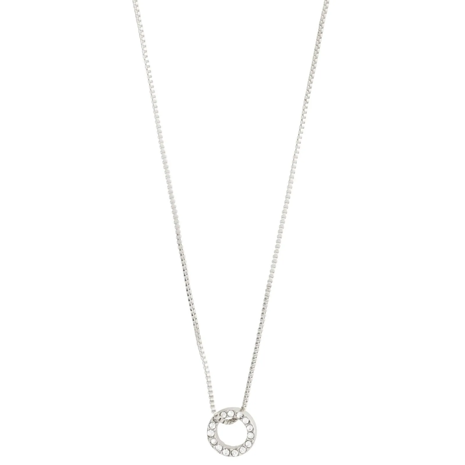 Pilgrim Rogue Silver Crystal Halo Necklace