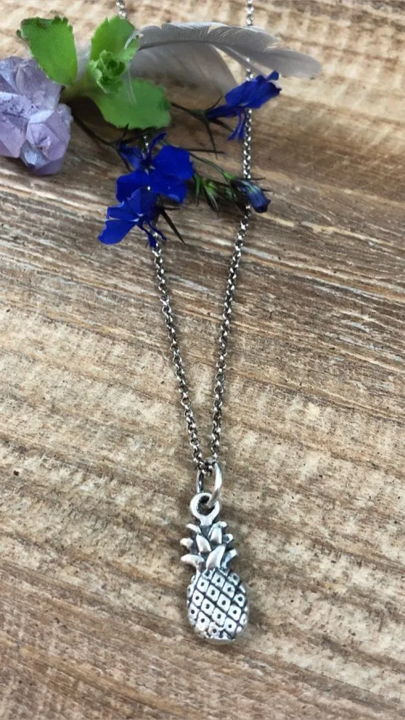 Pineapple Necklace, rustic, artisan, metalwork, handmade, boho, gypsy