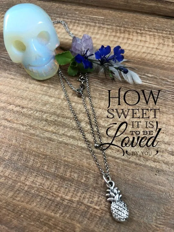Pineapple Necklace, rustic, artisan, metalwork, handmade, boho, gypsy
