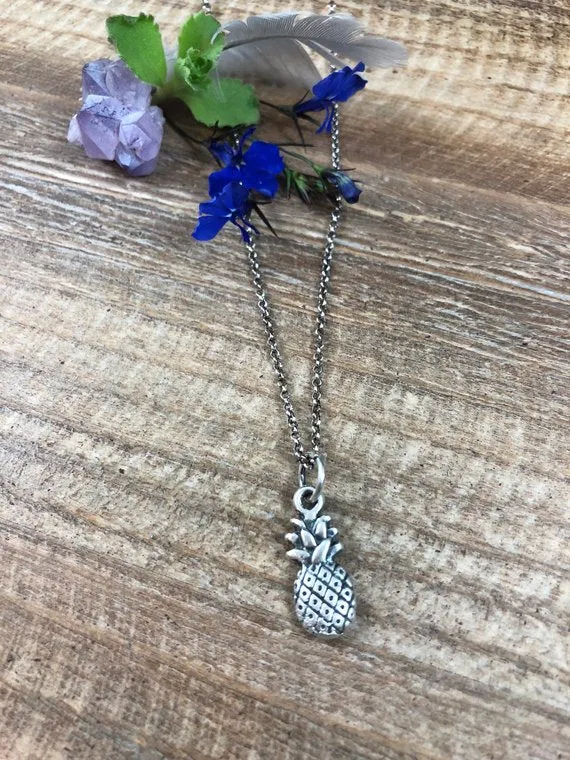 Pineapple Necklace, rustic, artisan, metalwork, handmade, boho, gypsy
