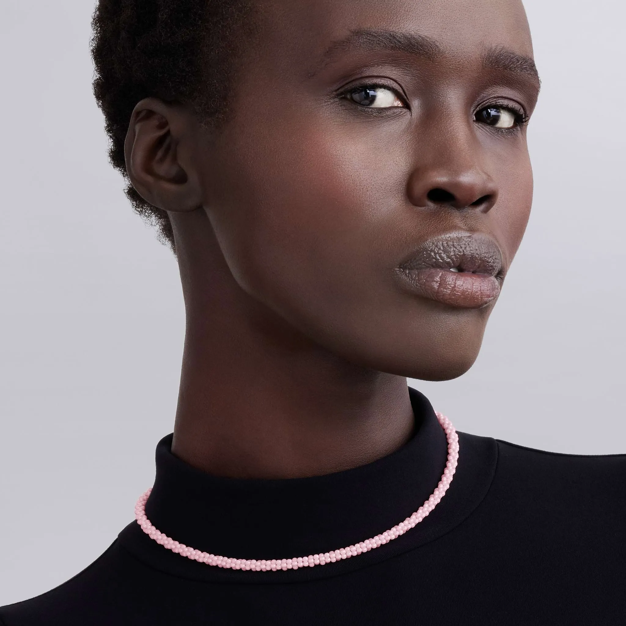 Pink Caviar Pink Ceramic Beaded Necklace | 5mm
