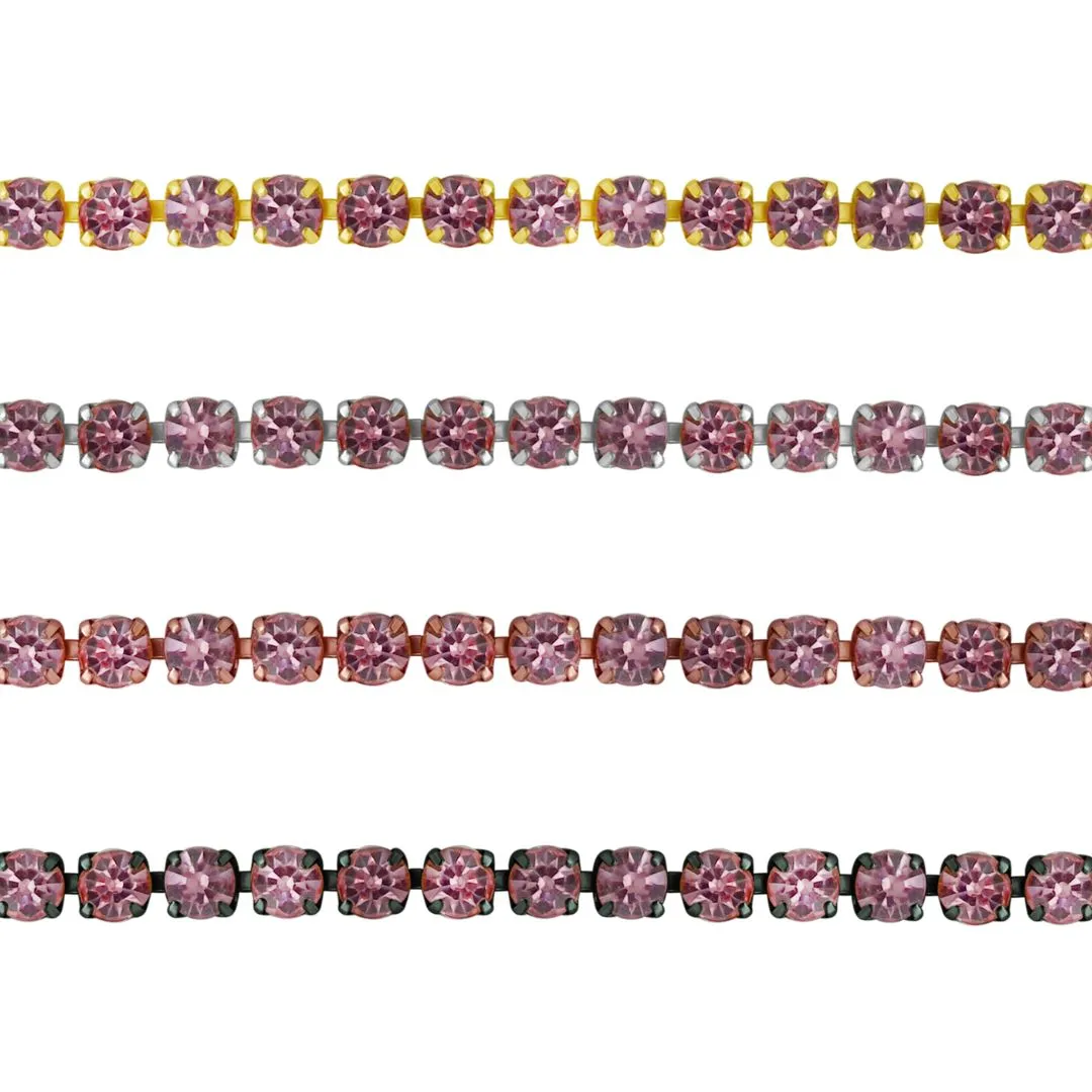 Pink Diamond Stone Chain | Qty : 10mtr | DC08