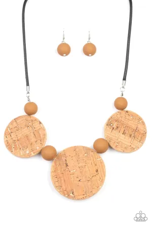 Pop the Cork Brown Paparazzi Necklace