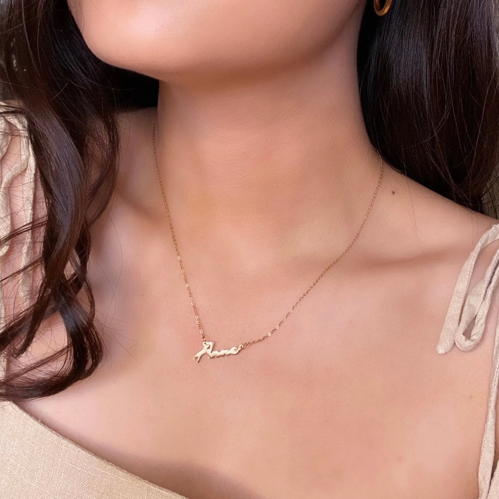 *PRE-ORDER Custom Mini Handwritten / Font Script Gold Filled Necklace