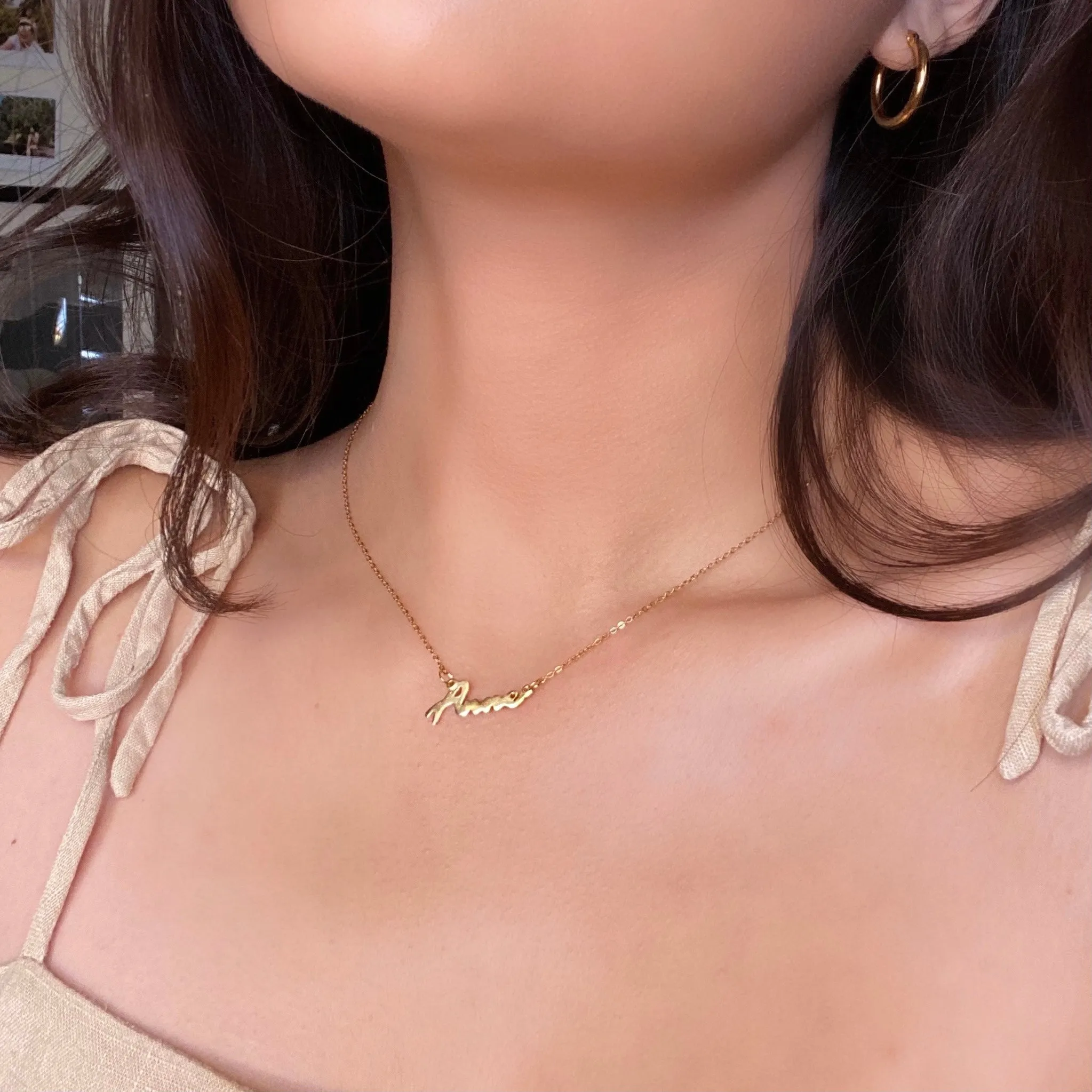 *PRE-ORDER Custom Mini Handwritten / Font Script Gold Filled Necklace