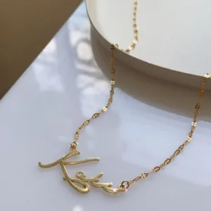*PRE-ORDER Custom Script Necklace   Twist Chain Upgrade