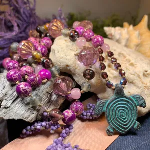 Purple Turtle Long Necklace