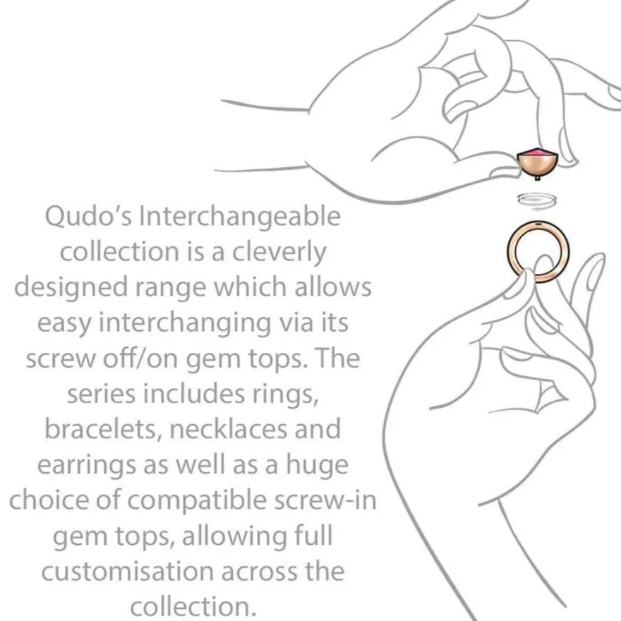Qudo Cetta Mini 8mm Gold Topper - Crystal