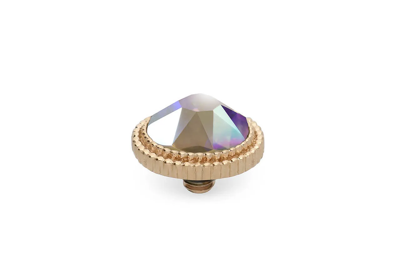Qudo Fabero 10mm Gold Topper - Crystal Aurora Boreale