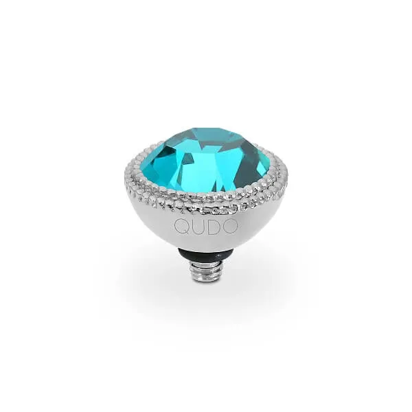 Qudo Fabero 11mm Silver Topper - Blue Zircon