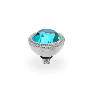 Qudo Fabero 11mm Silver Topper - Blue Zircon