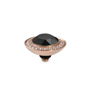 Qudo Tondo Deluxe 13mm Rose Gold Topper - Jet Black