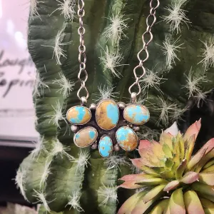 " Victoria " Kingman Turquoise Cluster Necklace